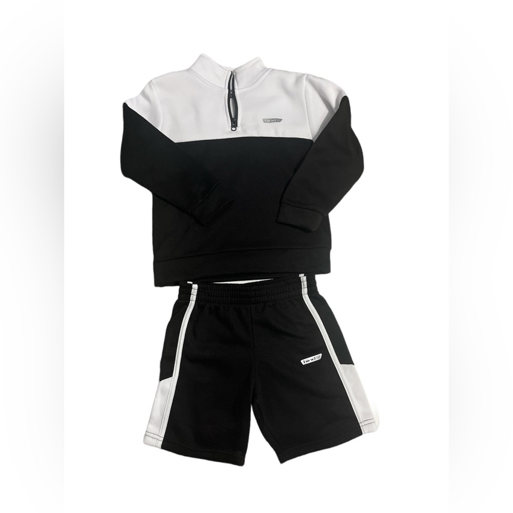 Hind  Boy Colorblocked Long Sleeve Sweater and Short Outfit Set